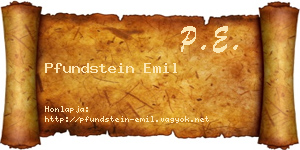 Pfundstein Emil névjegykártya